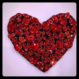 Rhinestone Red Heart Patch
